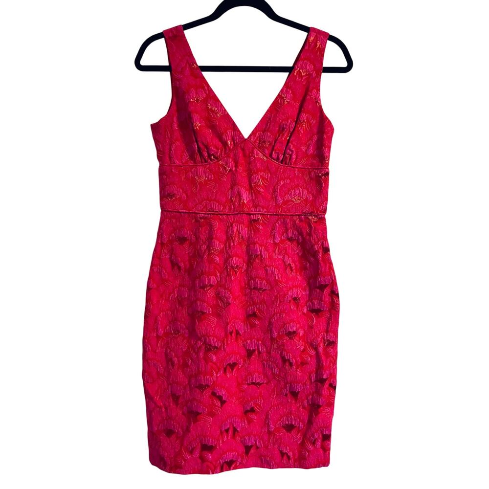 Trina Turk Vibrant Pink Metallic Mini Cocktail Dress size 4